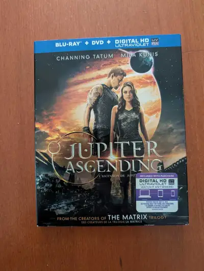 I'm offering the Blu-Ray, DVD, and Digital HD version of Jupiter Ascending, starring Channing Tatum...
