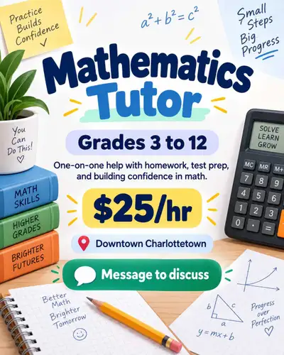  Mathematics Tutor Available : Grades 3 to 12, View more