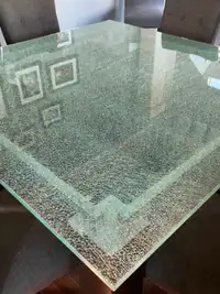Cracked glass dining table