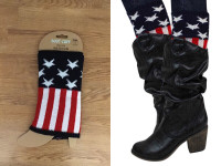American Flag-Boot Cuff One Size Leg Warmer-NEW on cards-5"X9"