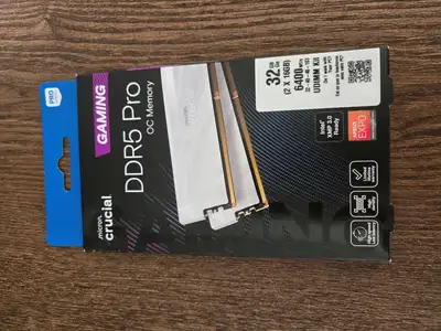 Sealed Crucial Pro OC DDR5 32GB (2x16GB) 6400 CL32 White, View more