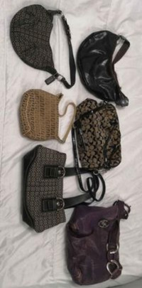6 different purses. Coach, Michael Kors and others.