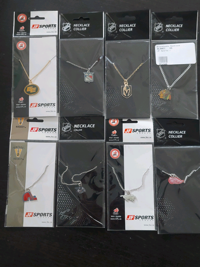 Authentic CFL/NHL necklaces and team pendants
New/sealed
$10 ea, View more