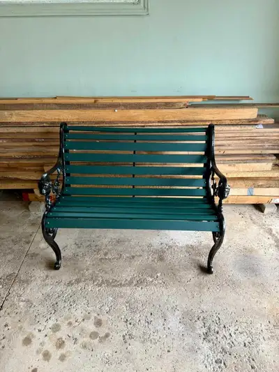 $120  Cast Iron and Wood Garden Bench, View more