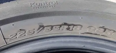 4 HANKOOK ALL SEASON TIRES 225/55R18 RADIALS. $200.00 NO EMAILS CALL OR TEXT ONLY. 250-308-6817