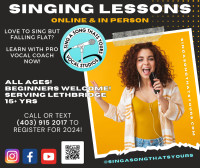 Register For Singing Lessons! Get ONE FREE Introductory Lesson!