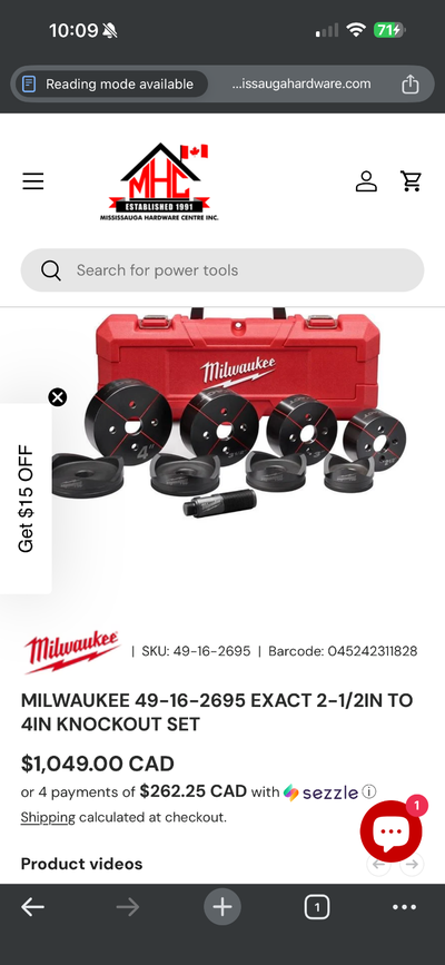 Milwaukee 49-16-2695 EXACT™ 2-1/2" to 4" Knockout Set, View more