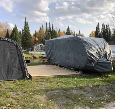 Selling a slightly used breathable cover for a travel trailer. Was on my 25’ trailer, should cover u...