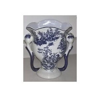 Antique French Porcelain Renaissance Blue & White Vase