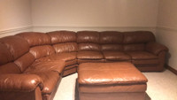 Leather Sofa with ottoman