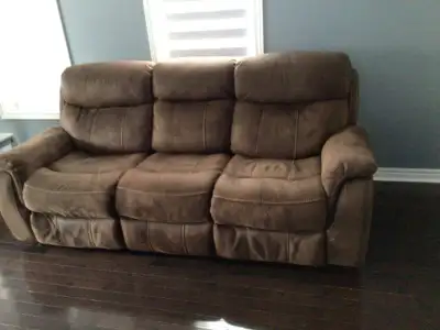 Reclining Sofa and Ottoman-Brown, View more