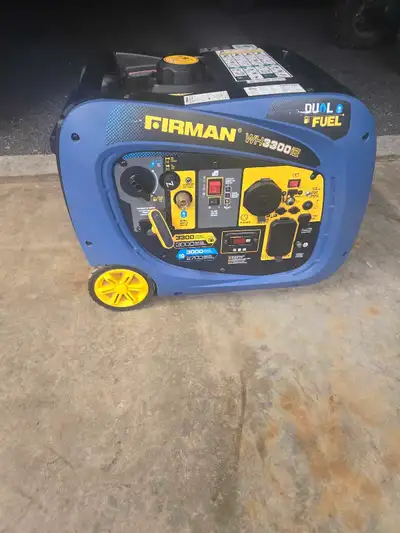 Like new inverter dual fuel generator for sale. New rechargeable battery. Propane hook up comes with...