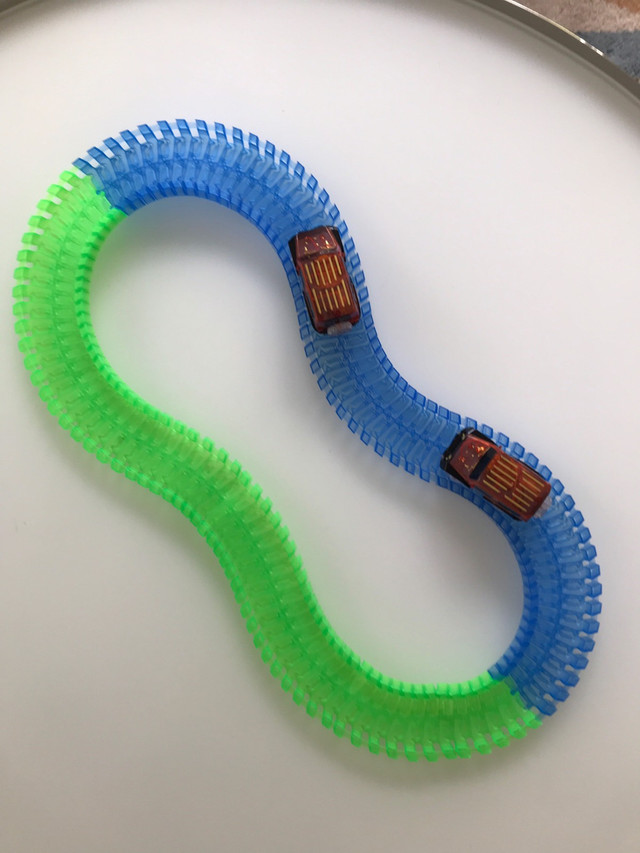 New, Flexible, LED, Fluorescent, Glow in the Dark Racing Set in Toys & Games in Bedford