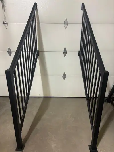 Pair Of Black Aluminum Railing 5 Step Stairs, View more