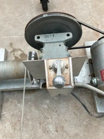Boat house winch with steel cable. Heavy duty 40:1 worm gear drive box. 1 HP 1725 RPM Baldor totally...