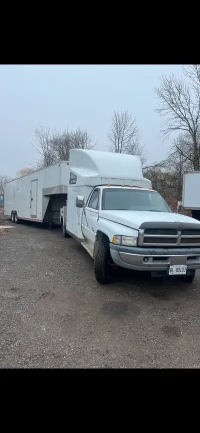 2011 CJay goose neck trailer used once since safety new tires and rims towes nice sold truck well bu...