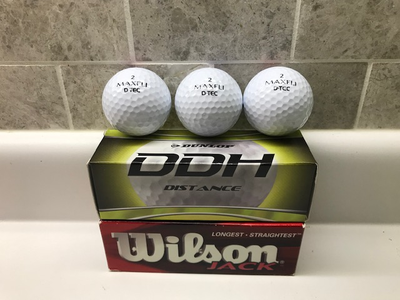 NEW - Golf Balls (9) - Maxfli D-Tec / DDH Distance / Wilson Jack, View more