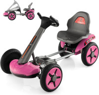 HONEY JOY 12V Go Kart for Kids, 4-Wheel Folding Pedal Go Kart, 2