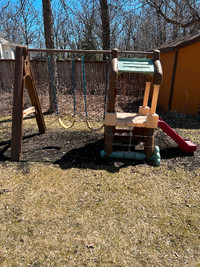 Children’s swing set and climbing structure