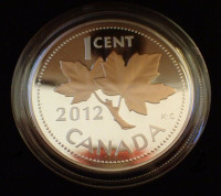 2012 CANADA ROSE GOLD PLATED SILVER SMALL CENT PENNY RARE