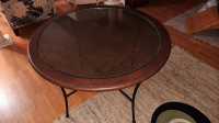 Round glass top table 42"