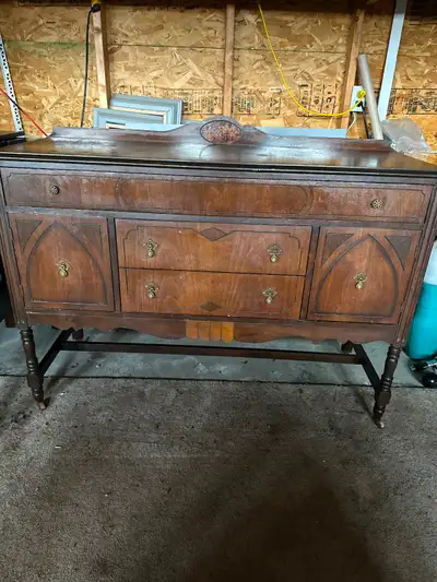 Antique wood buffet, View more