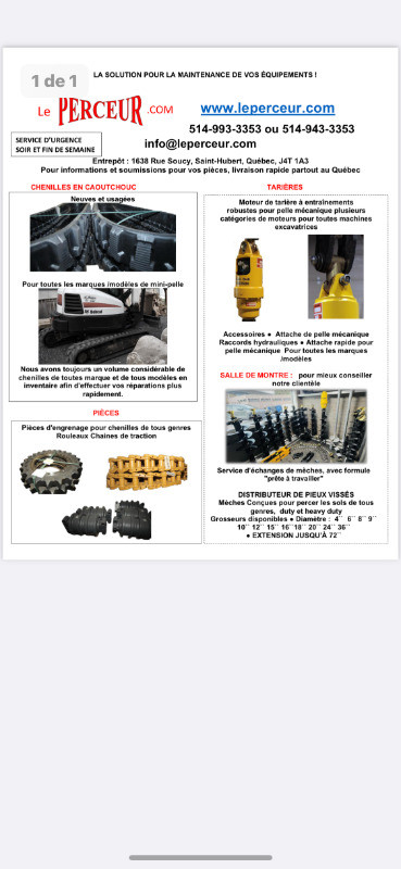 tariere et traction mini pelle dans Pièces et accessoires pour équipement lourd  à Longueuil/Rive Sud - Image 3