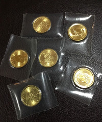 1/4 oz Pure Gold    maple leaf Coins