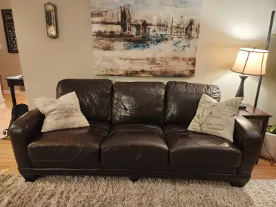 Free leather sofa and chair, View more