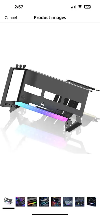 The adjustable GPU bracket allows to show off their GPUs and enhance cooling efficiency by mounting...