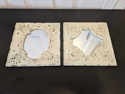 Pair of small decorative wall mirrors, View more