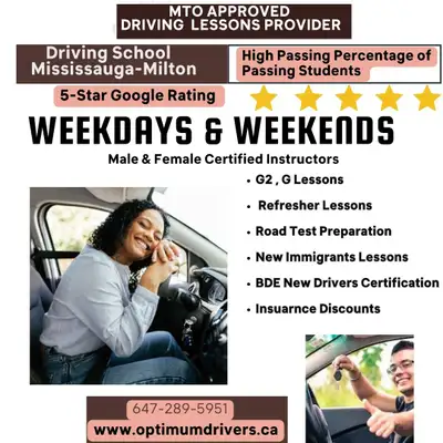 Affordable Lessons-New Drivers /New Immigrants / Road Test, View more