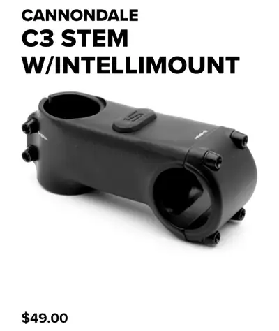 Cannondale C3 handlebar Stem w/intellimount 31.8 clamp 6 degree rise For 1 1/8" steerer Available in...
