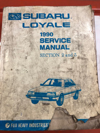 Subaru loyale manuel d’entretien 