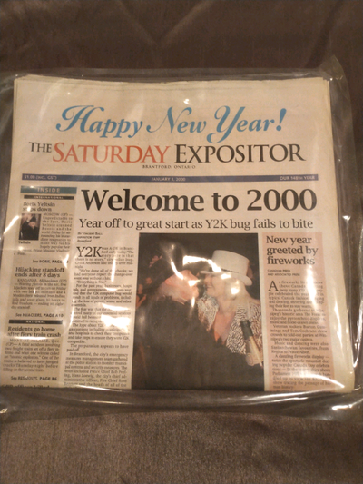 Absolute mint condition of this historic millenium edition of the January 1, 2000 issue of The Brant...