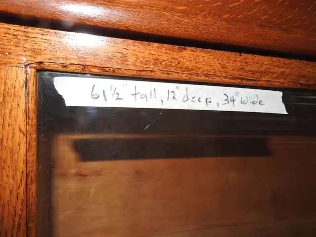 antique  oak barrister bookcase with secretary desk and drawers in Bookcases & Shelving Units in Hamilton - Image 6