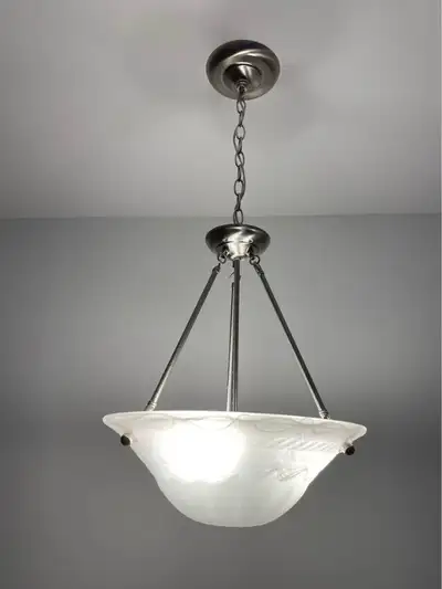3 light chandelier. Brushed Nickel Finish, View more