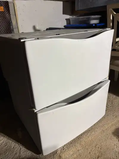 Selling two used laundry pedestals in good condition. The brand is unknown, but they were previously...