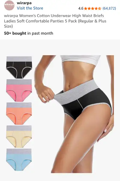 Wirarpa Underwear 5-Pack Size Medium, View more