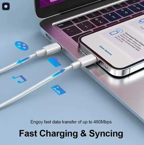 2m 6.6ft Type-C to Lightning Fast Charge / Data Cables in Cell Phone Accessories in Markham / York Region - Image 3