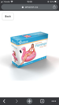 Flamingo pool float party tube