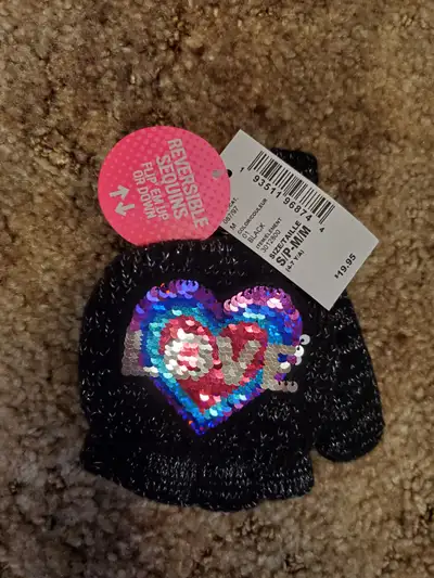 Girls Gloves Size 4-7 with Flipover Mitt, View more