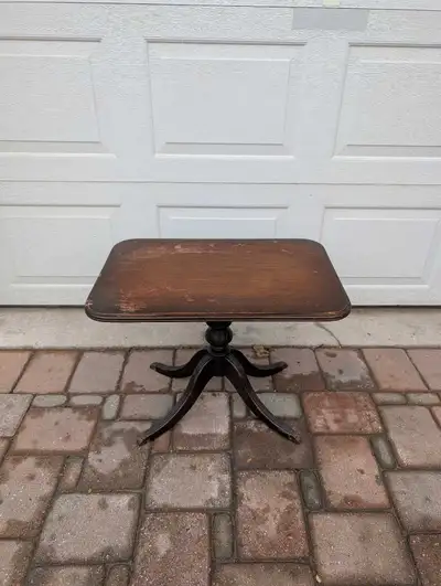 Antique wood side table, lamp table, View more