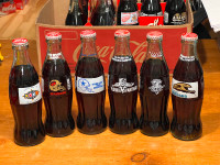 COCA COLA BOTTLES JAGUARS-PANTHERS-SUPER BOWL XXVIII/XXXII&49ERS