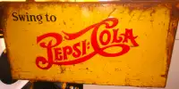 Vintage 1940's  Double Dot Embossed Swing To  Pepsi Cola  Panel