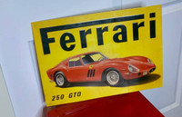 16" car auto FERRARI 250 GTO 3d cutout retro USA STEEL plate dis