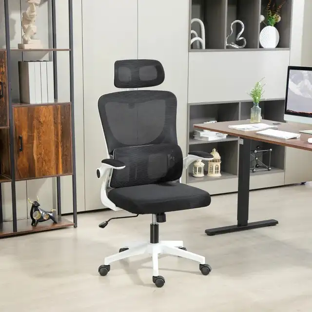 High Back Office Chair, Mesh Computer Desk Chair with Rotatable  in Chairs & Recliners in Markham / York Region - Image 7