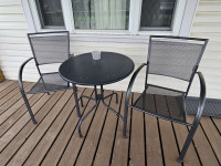Out door metal chairs and table 