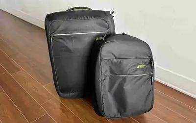 Valise de cabine Terabyte 2 roues encastrées Poignée télescopique Polyester durable Sac à dos Gigaby...