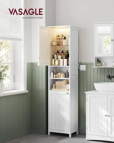 Larger Tall Bathroom Cabinet with Lights, Slim Bathroom, View more